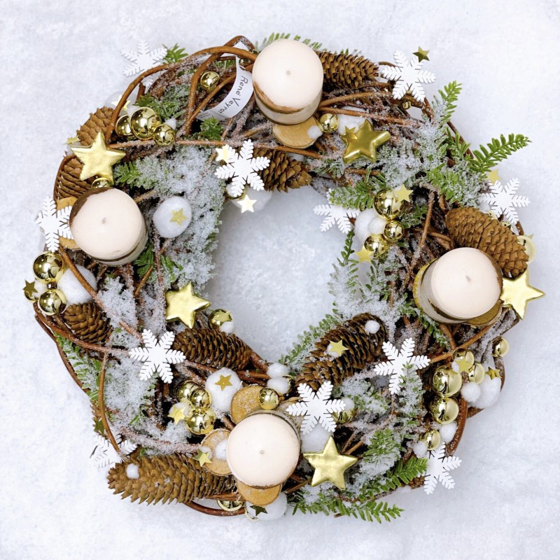 Couronne de l'avent "Bouleau" Décorations de Noël - 1