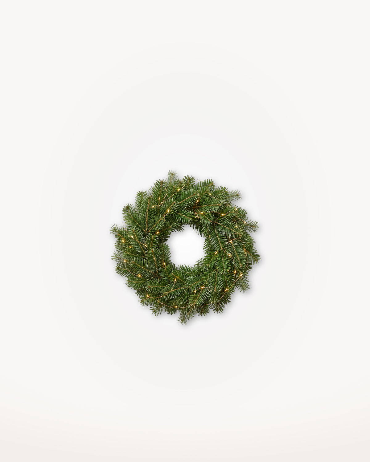 Couronne de Noël Étincelles de 30 cm : Nordmann naturel tissé de LED blanc chaud 