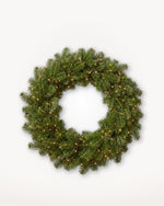 Couronne de Noël Étincelles de 60 cm : Nordmann naturel tissé de LED blanc chaud 