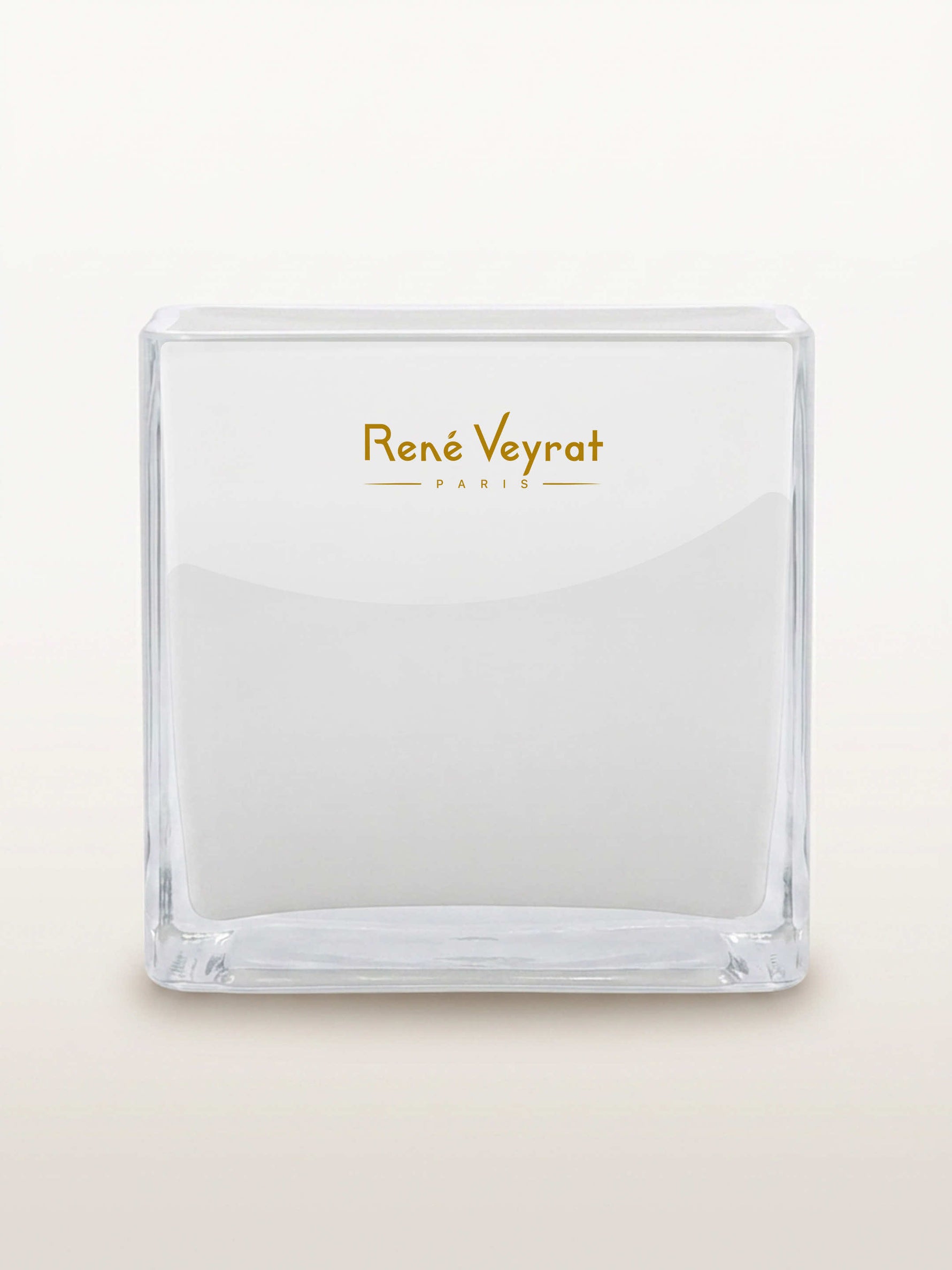 Contenant en verre transparent Galerie Vivienne, gravure dorée René Veyrat Paris