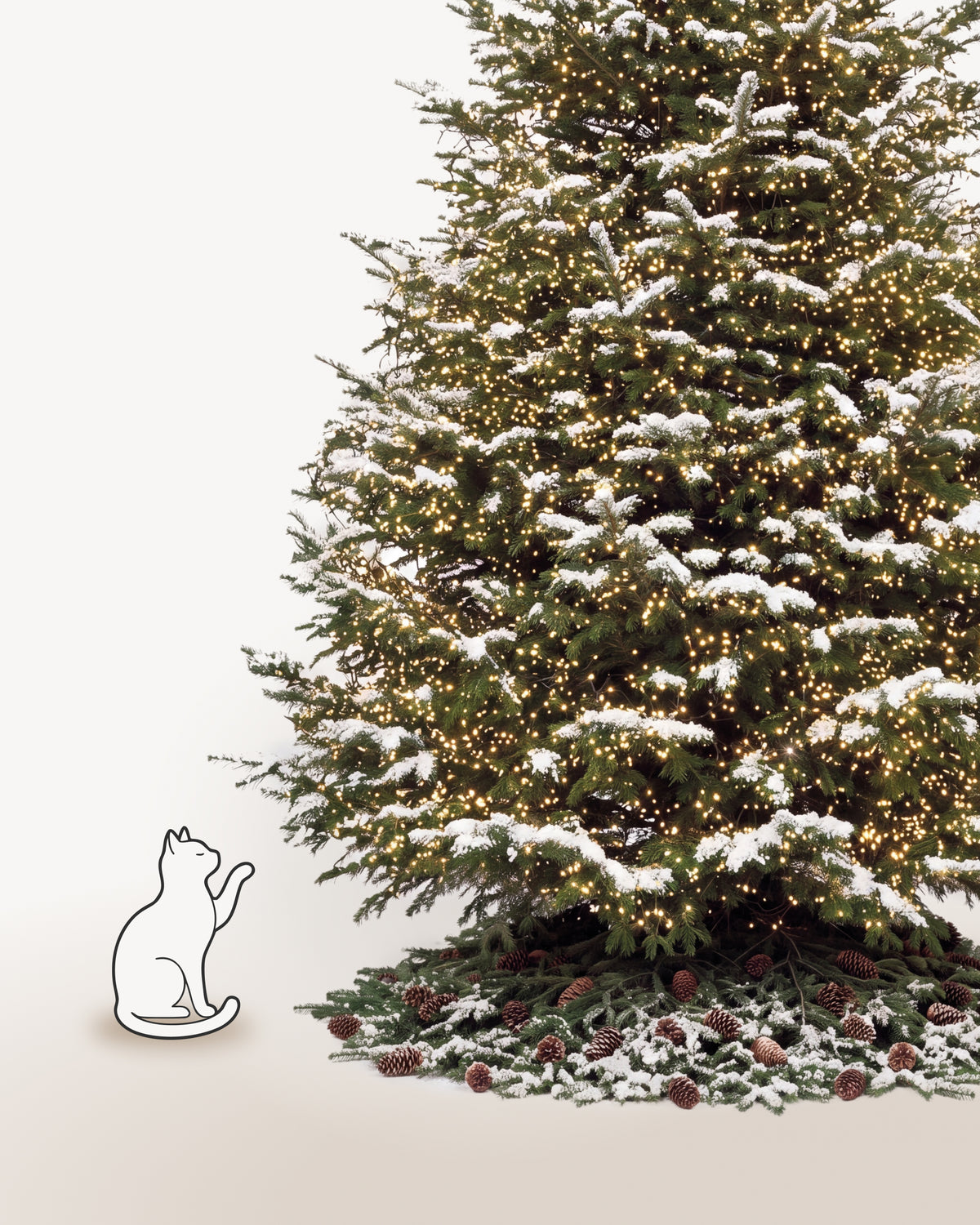Sapin de Noël Étincelles de 500 cm représenté à l'échelle à côté de silhouettes, pour juger de sa hauteur 