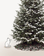 Sapin de Noël Forêt de 500 cm représenté à l'échelle à côté de silhouettes, pour juger de sa hauteur 