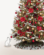Sapin de Noël Grand Apparat Opéra de 500 cm représenté à l'échelle à côté de silhouettes, pour juger de sa hauteur 