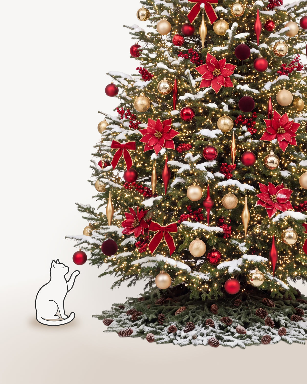 Sapin de Noël Grand Apparat Opéra de 500 cm représenté à l'échelle à côté de silhouettes, pour juger de sa hauteur 