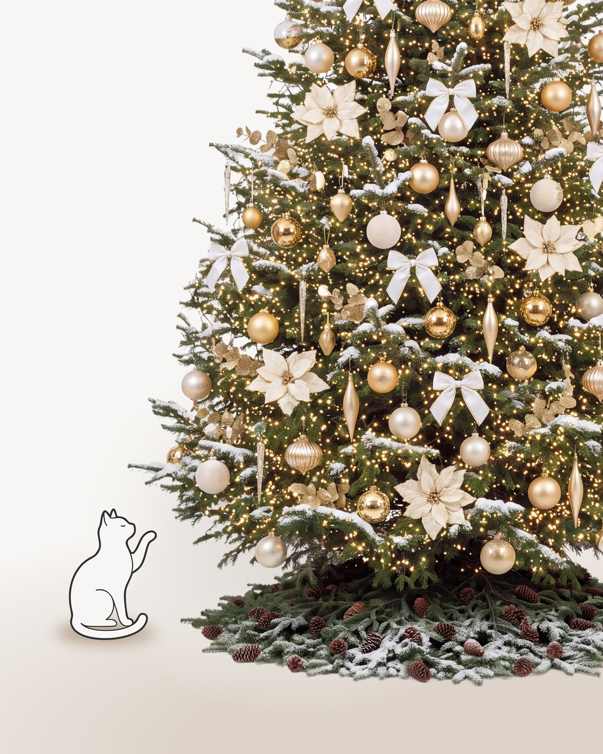 Sapin de Noël Grand Apparat Sacré-Cœur de 500 cm représenté à l'échelle à côté de silhouettes, pour juger de sa hauteur 