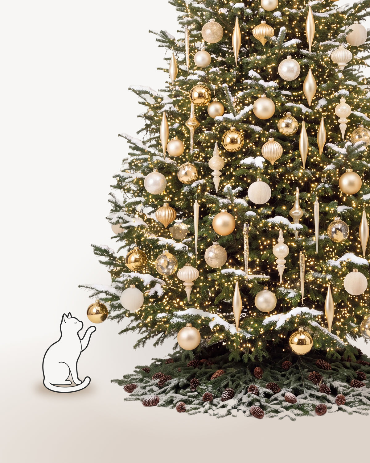Sapin de Noël Parure Sacré-Cœur de 500 cm représenté à l'échelle à côté de silhouettes, pour juger de sa hauteur 